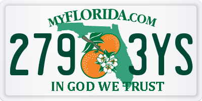 FL license plate 2793YS