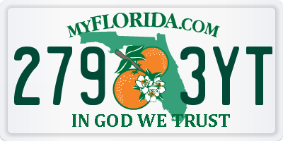 FL license plate 2793YT