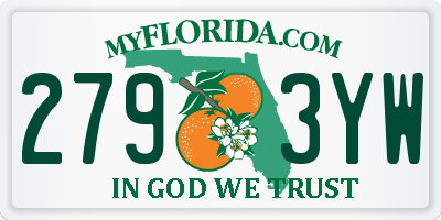 FL license plate 2793YW