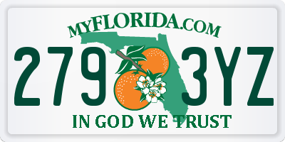 FL license plate 2793YZ