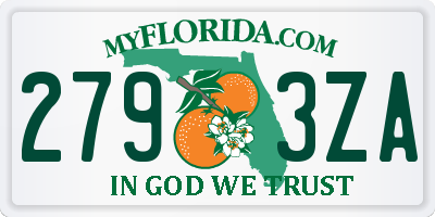 FL license plate 2793ZA