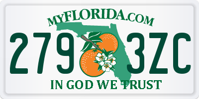 FL license plate 2793ZC