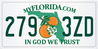 FL license plate 2793ZD