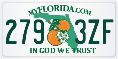 FL license plate 2793ZF