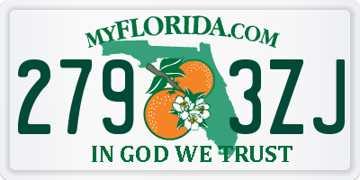FL license plate 2793ZJ