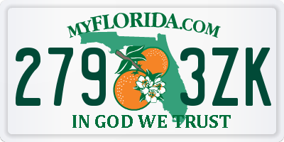 FL license plate 2793ZK