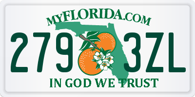 FL license plate 2793ZL