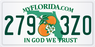 FL license plate 2793ZO