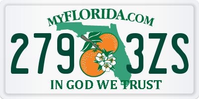 FL license plate 2793ZS