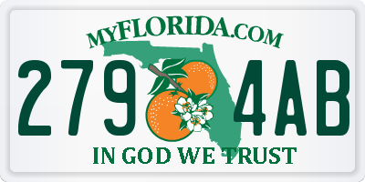 FL license plate 2794AB