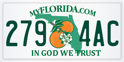 FL license plate 2794AC