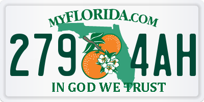 FL license plate 2794AH