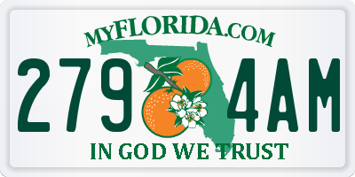 FL license plate 2794AM