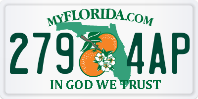 FL license plate 2794AP