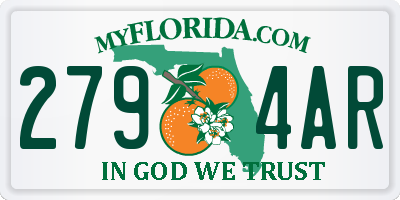 FL license plate 2794AR