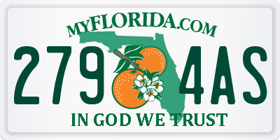 FL license plate 2794AS