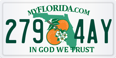 FL license plate 2794AY