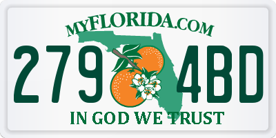 FL license plate 2794BD