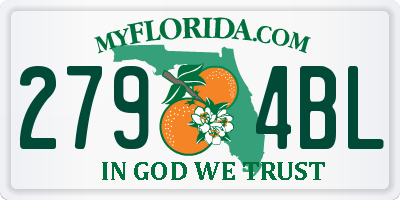 FL license plate 2794BL