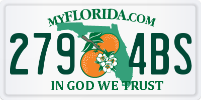 FL license plate 2794BS