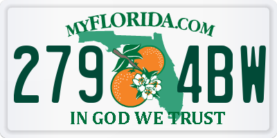 FL license plate 2794BW
