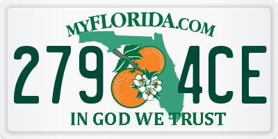 FL license plate 2794CE