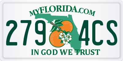 FL license plate 2794CS