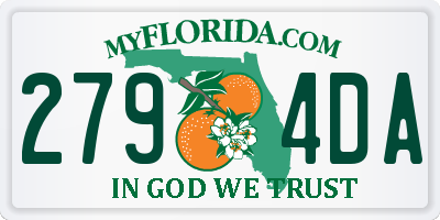 FL license plate 2794DA