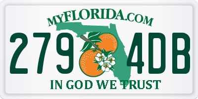 FL license plate 2794DB