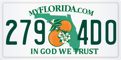 FL license plate 2794DO