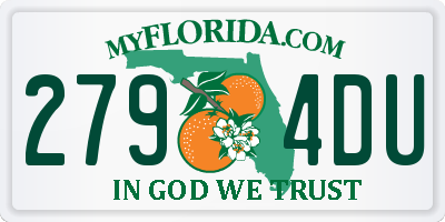 FL license plate 2794DU