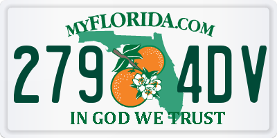FL license plate 2794DV