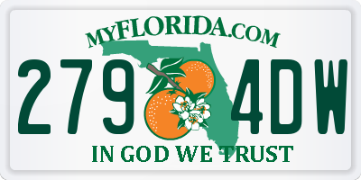 FL license plate 2794DW