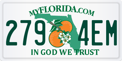 FL license plate 2794EM