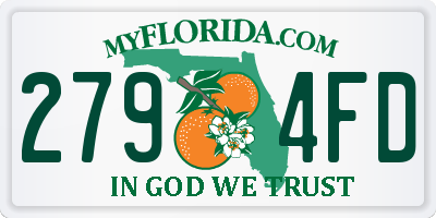 FL license plate 2794FD