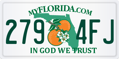 FL license plate 2794FJ