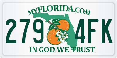 FL license plate 2794FK