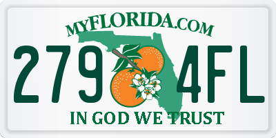 FL license plate 2794FL