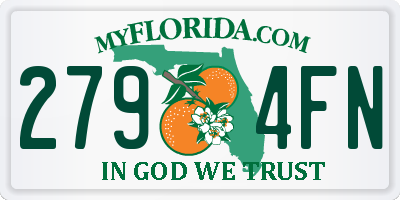 FL license plate 2794FN