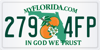 FL license plate 2794FP