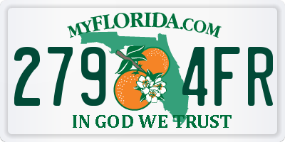 FL license plate 2794FR