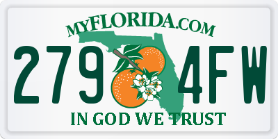 FL license plate 2794FW