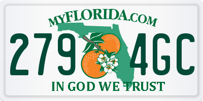 FL license plate 2794GC