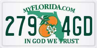 FL license plate 2794GD