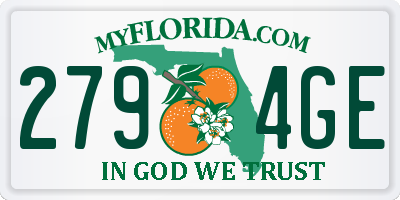 FL license plate 2794GE