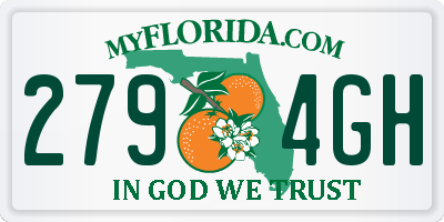 FL license plate 2794GH