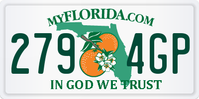 FL license plate 2794GP