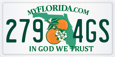 FL license plate 2794GS