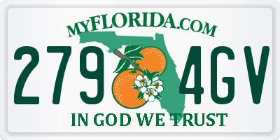 FL license plate 2794GV