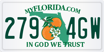 FL license plate 2794GW